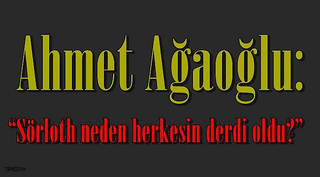 Ahmet Ağaoğlu: "Sörloth neden herkesin derdi oldu?"