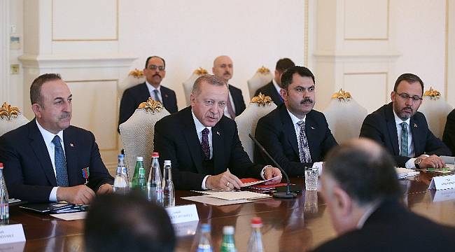 Cumhurbaşkanı Erdoğan, Aliyev ile Yüksek Düzeyli İşbirliği 8.Toplantısı'na başkanlık etti
