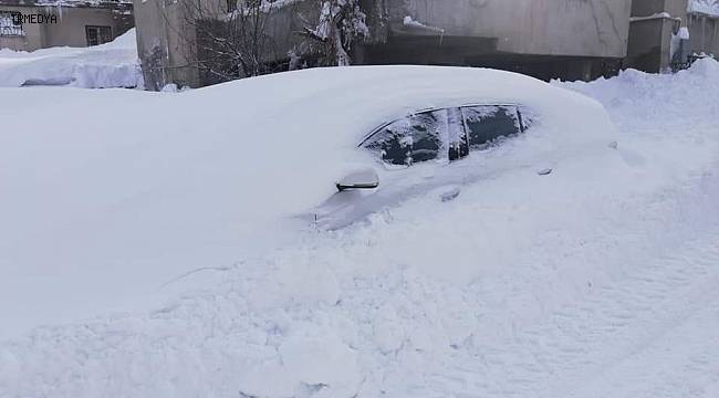Tatvan'da 2 günde 2 metre kar yağdı
