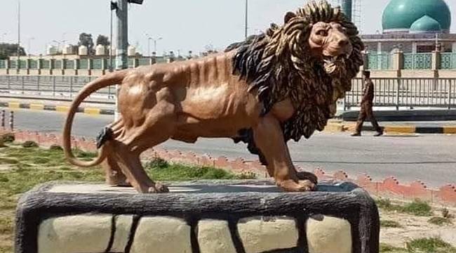 Irak'ta 65 bin dolara mal olan aslan heykeli tepkiye yol açtı