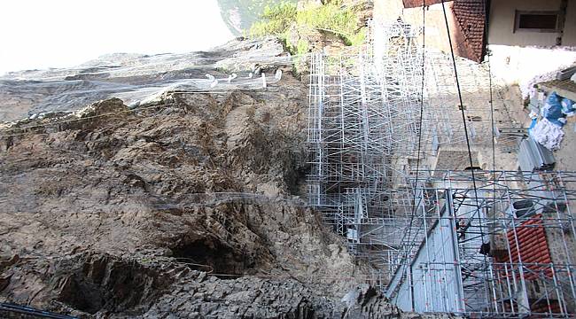 Sümela Manastırı'ndaki restorasyon çalışmaları havadan ve manastırın içinden görüntülendi