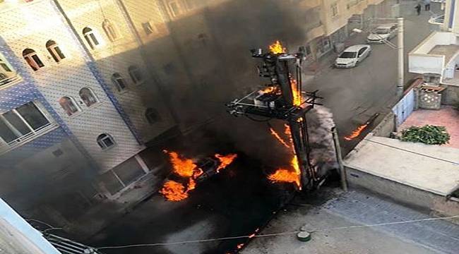 Mardin'de trafo yandı, alevler otomobile sıçradı
