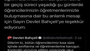 Milli Eğitim Bakanı Selçuk'dan MHP lideri Bahçeli'ye teşekkür mesajı