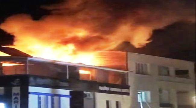 Bodrum'da bir otelin terasında çıkan yangın korkuttu