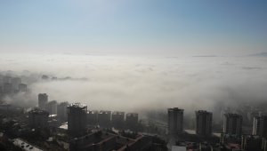 Kahramanmaraş'ta etkili olan sis, kartpostallık görüntüler oluşturdu