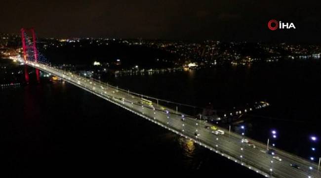 Kısıtlama başladı: 15 Temmuz Şehitler Köprüsü'ndeki trafik drone'la görüntülendi