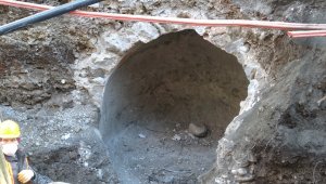 Trabzon'da alt yapı çalışması sırasında bulunan su sarnıcı Geç Dönem Osmanlı Mimarisi'ne ait çıktı