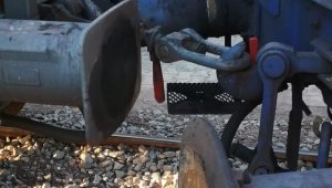 Gölbaşı'nda yük vagonu raydan çıktı