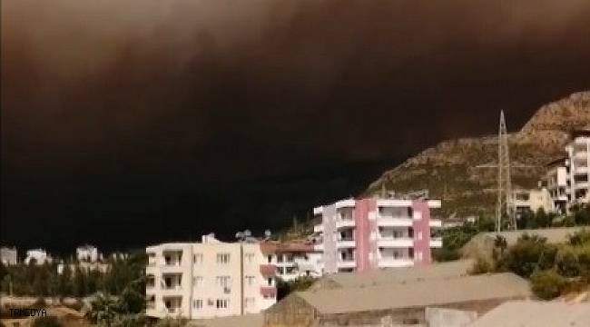 Mersin'deki orman yangını yerleşim yerlerini tehdit etmeye başladı