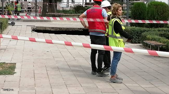 Ankara Güvenpark'ta metro çalışması sebebiyle çukur oluştu