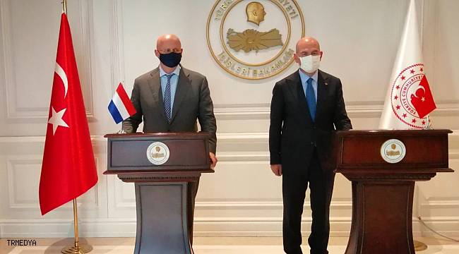 İçişleri Bakanı Soylu, Hollanda Adalet ve Güvenlik Bakanı Grapperhaus ile bir araya geldi