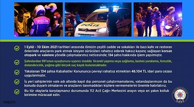 Ankara'da korsan vale ve otoparkçılara yönelik uygulamada 134 kişiye işlem uygulandı