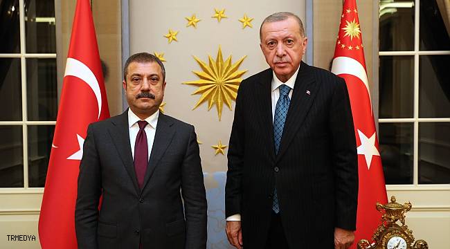 Cumhurbaşkanı Erdoğan, Merkez Bankası Başkanı Şahap Kavcıoğlu'nu Çankaya Köşkü'nde kabul etti