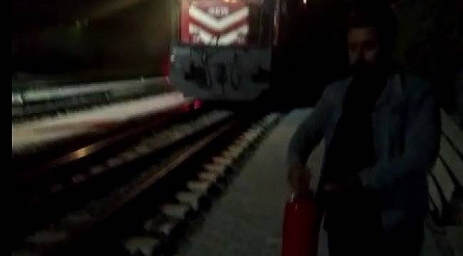 Tokat'ta yük treninin lokomotifinde yangın