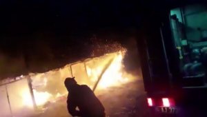 Çekmeköy'de hayvanların bulunduğu ahır alev alev yandı