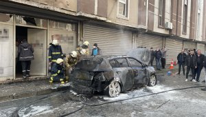 LPG tankı patlayan araç alev alev yandı