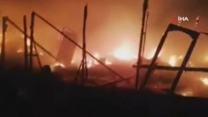 Lübnan'da mülteci kampında yangın