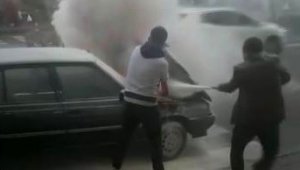 Çorlu'da korku dolu dakikalar: LPG'li araç alev alev yandı