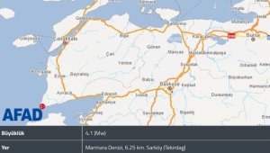 Marmara Denizi'ndeki deprem Tekirdağ'da da hissedildi