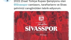 Cumhurbaşkanı Erdoğan, Sivasspor'u tebrik etti