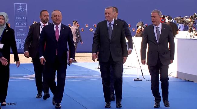 Cumhurbaşkanı Erdoğan, NATO Zirvesi'nin ikinci günü için fuar alanında