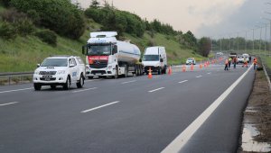 LPG yüklü tankerin devrildiği TEM Otoyolu 4,5 saat sonra trafiğe açıldı