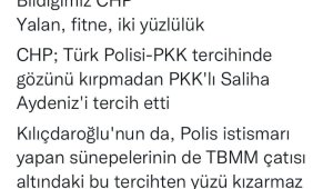 Bakan Soylu: "CHP; Türk Polisi-PKK tercihinde gözünü kırpmadan PKK'lı Saliha Aydeniz'i tercih etti"