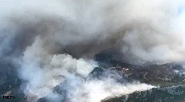 Datça'daki orman yangını havadan görüntülendi