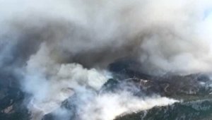 Datça'daki orman yangını havadan görüntülendi