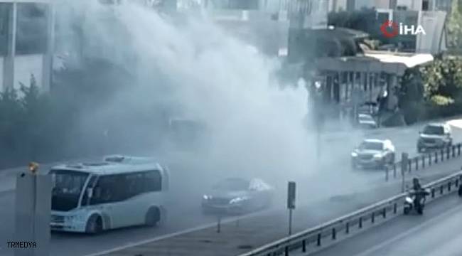 Kadıköy D-100 Karayolu'nda İETT otobüsünde yangın paniği
