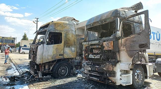 Mardin Galericiler Sitesi'nde çıkan yangında 2 tır, 1 kamyon yandı, 3 kişi yaralandı